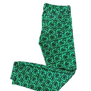 J. Crew green with black bows corduroy pants